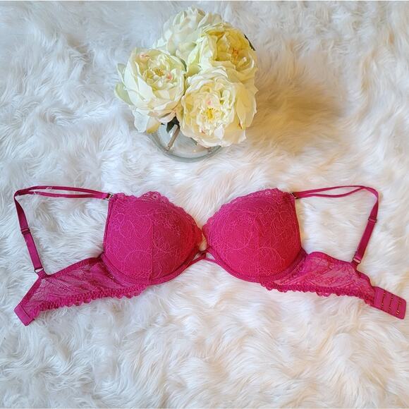 Bundle Victoria's Secret Very Sexy Bra, 34D Lace Padded Push-Up, VString Pink - Picture 6 of 14